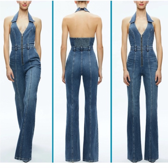 Alice + Olivia Pants - Alice Olivia Noemi Denim Jumpsuit
